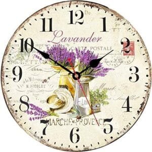 Charming Lavender Purple Floral Wall Clock