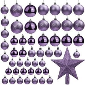 Elegant Purple Christmas Baubles (Pack of 50)