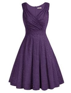 GRACE KARIN Purple Lace Vintage A-Line Bridesmaid Dress