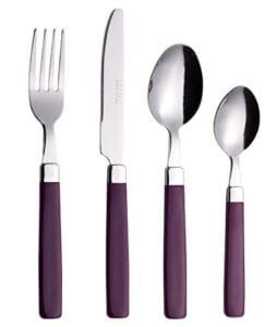 Purple 16-Piece Stainless Steel Cutlery Set