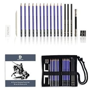 Purple 20-Piece Professional Sketch Pencil Set