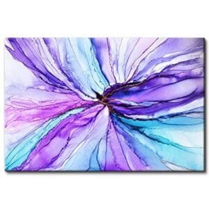 Purple Abstract Marble Flower Canvas Art Print