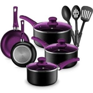 Purple Chef's Star 9-Piece Cookware Set