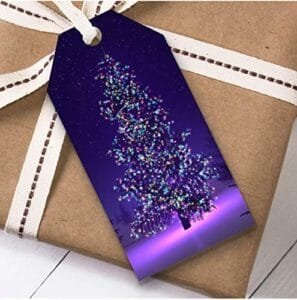 Purple Christmas Gift Tags (featuring Sparkling Christmas Tree)