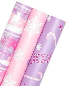 Purple Christmas Wrapping Paper Rolls (Pack of 3)