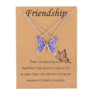 Purple Friendship Necklaces for Best Friends - Gift Set