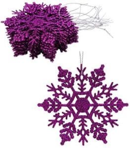 Purple Glitter Snowflakes by Christmas Concepts (Set of 12)