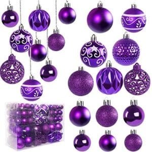 Purple Shatterproof Christmas Baubles (Pack of 100)