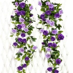 Purple Two-tone Silk Rose Garland (2 piece set)