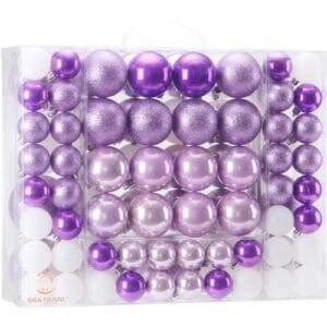 Shatterproof Purple Christmas Ornaments (Set of 87)