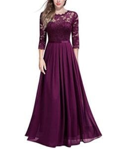 Women's Vintage Floral Lace Dress - Magenta